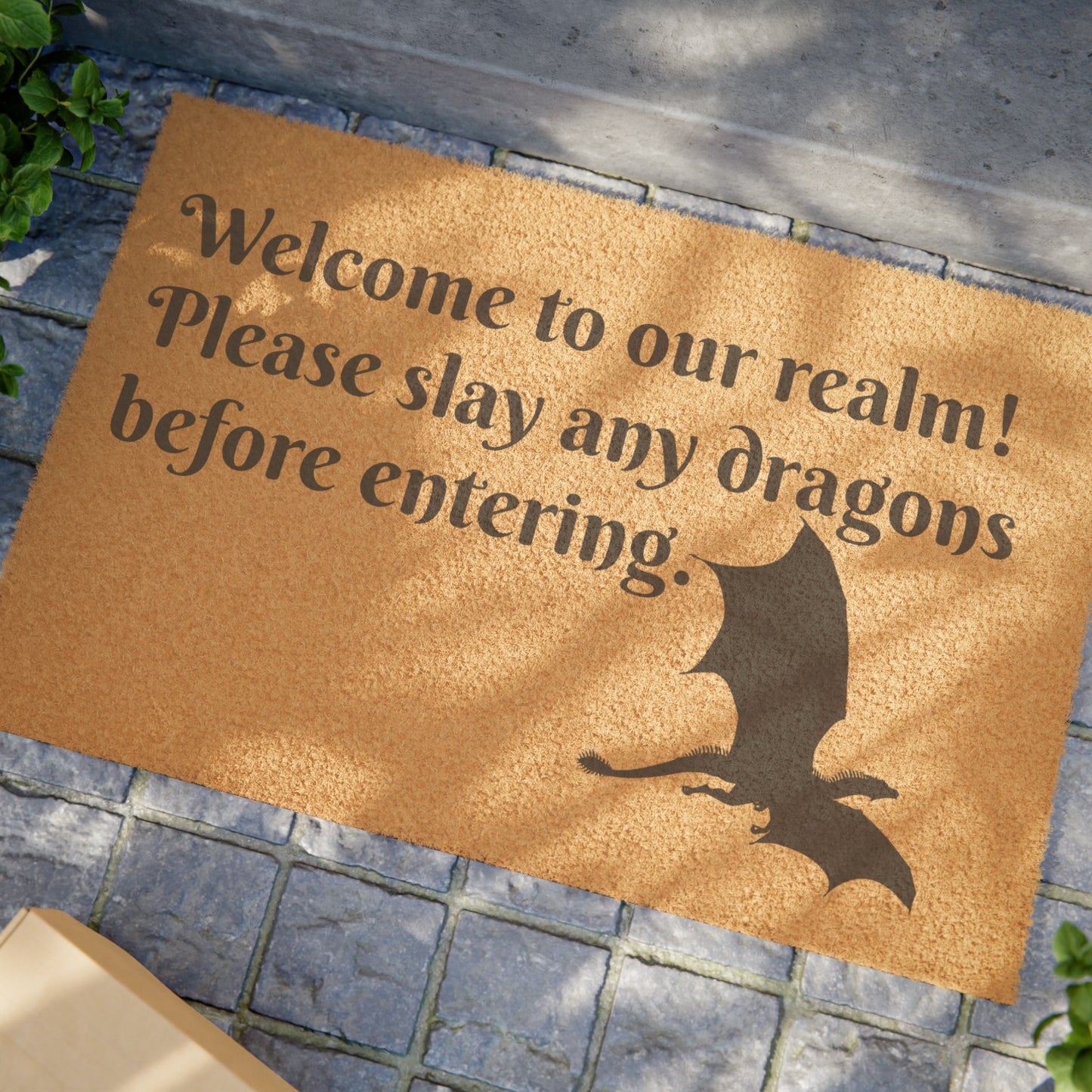 Welcome to Our Realm D&D Funny Doormat