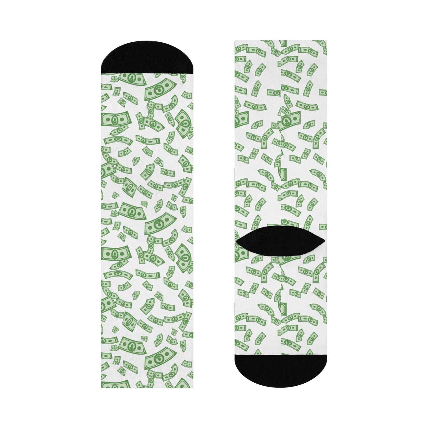 Money Themed Cushioned Crew Socks