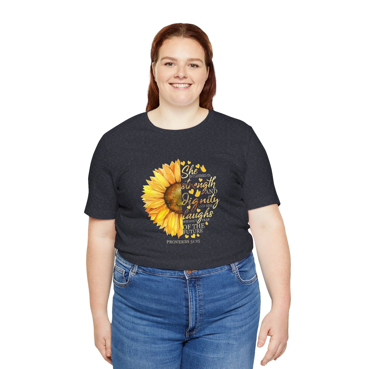 Proverbs She is Strong Sunflower T-Shirt