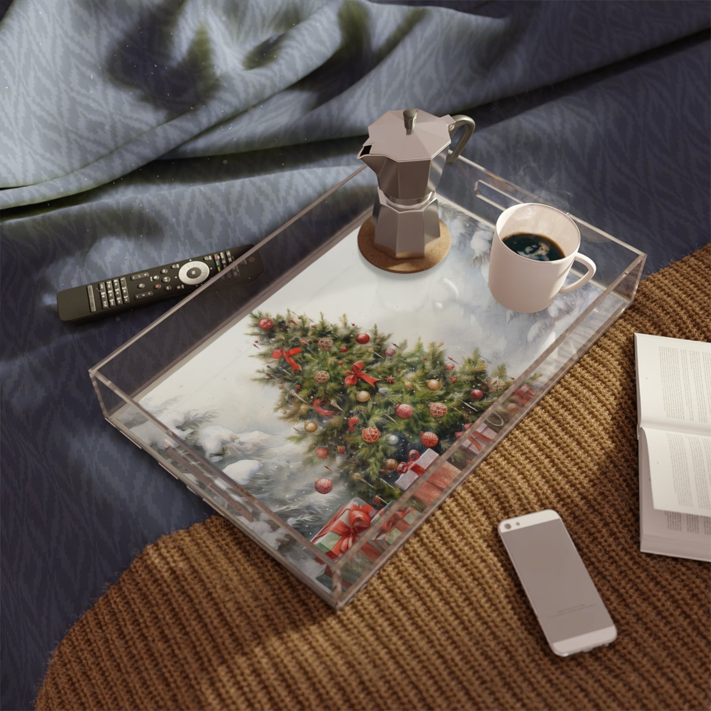 Christmas Tree Acrylic Serving Tray