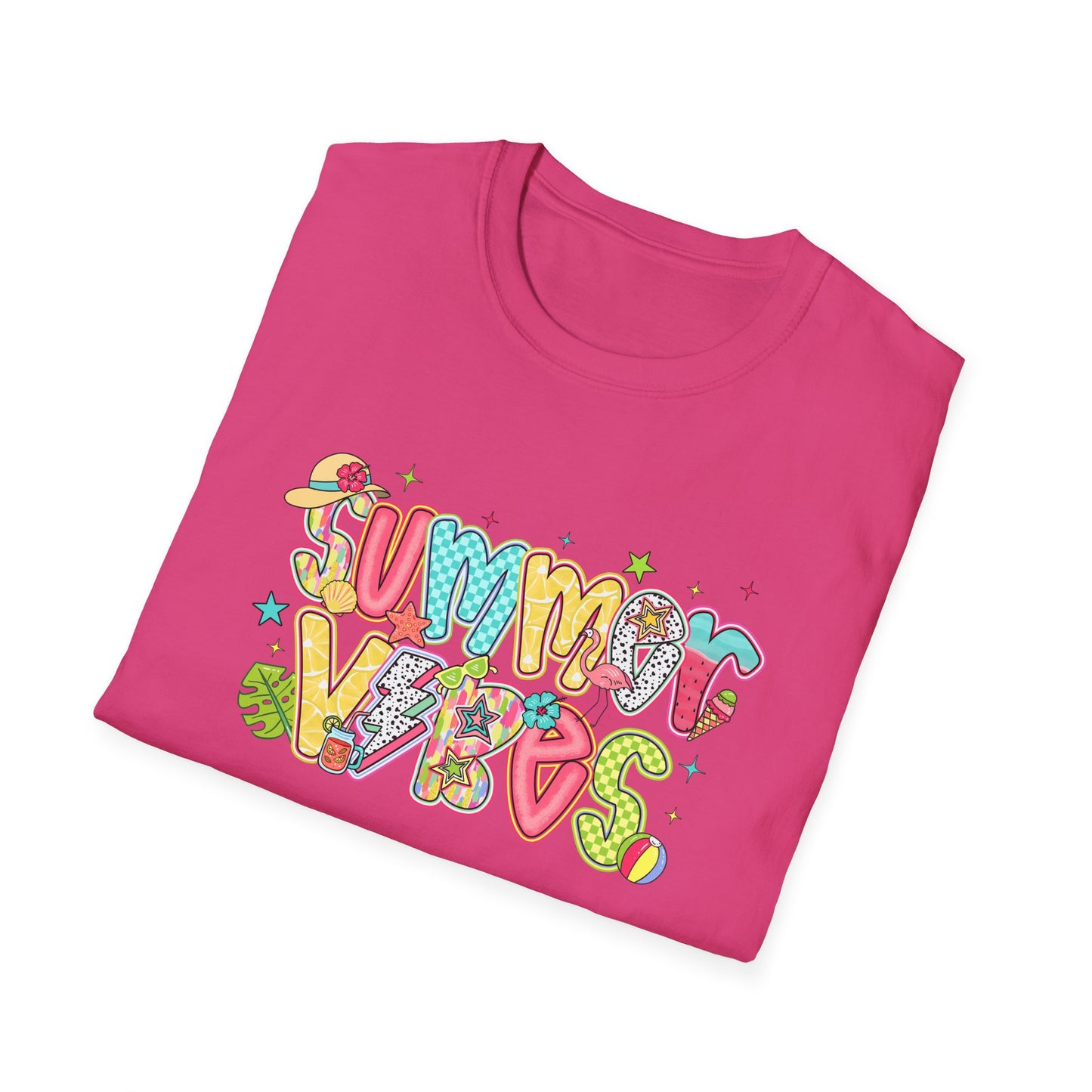 Colorful Summer Vibes Unisex Softstyle T-Shirt
