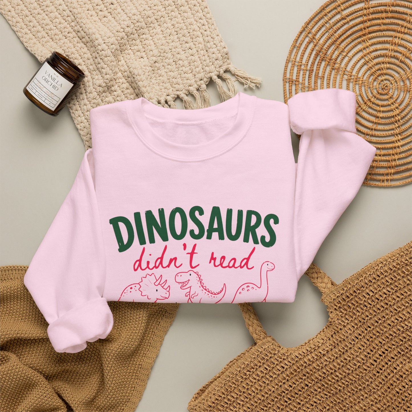 Dinosaurs Didn’t Read Crewneck Sweatshirt