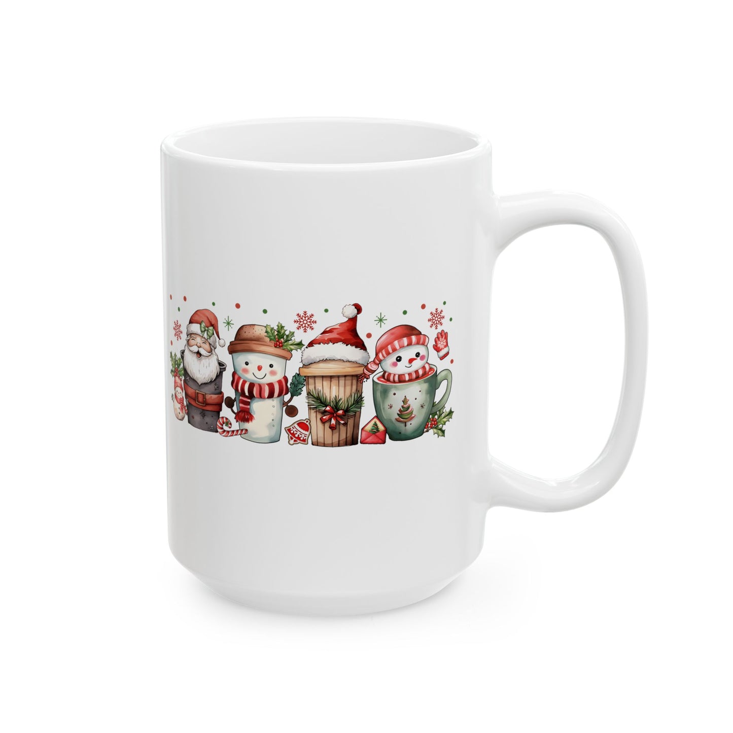 Christmas Santa & Snowman Ceramic Mug