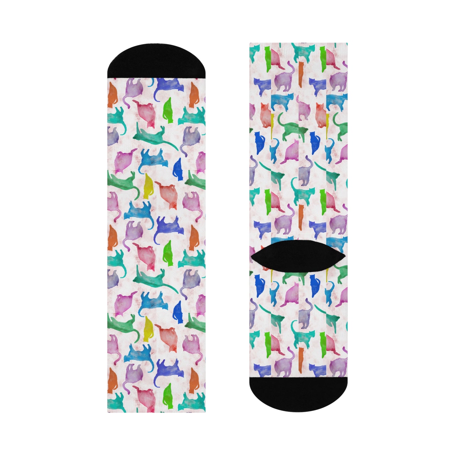 Trendy Cat Themed Crew Socks