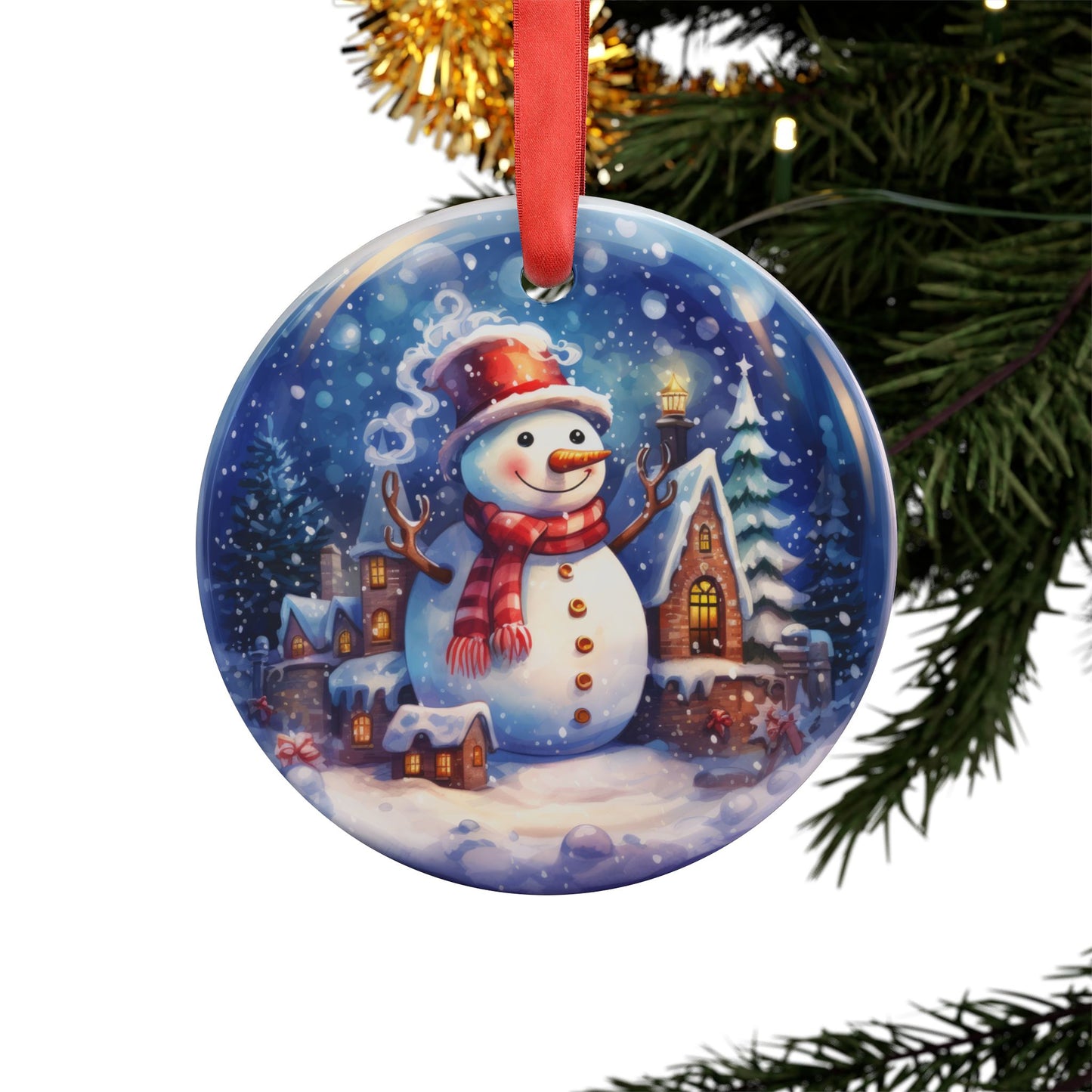 Vintage Christmas Snowman Ornament