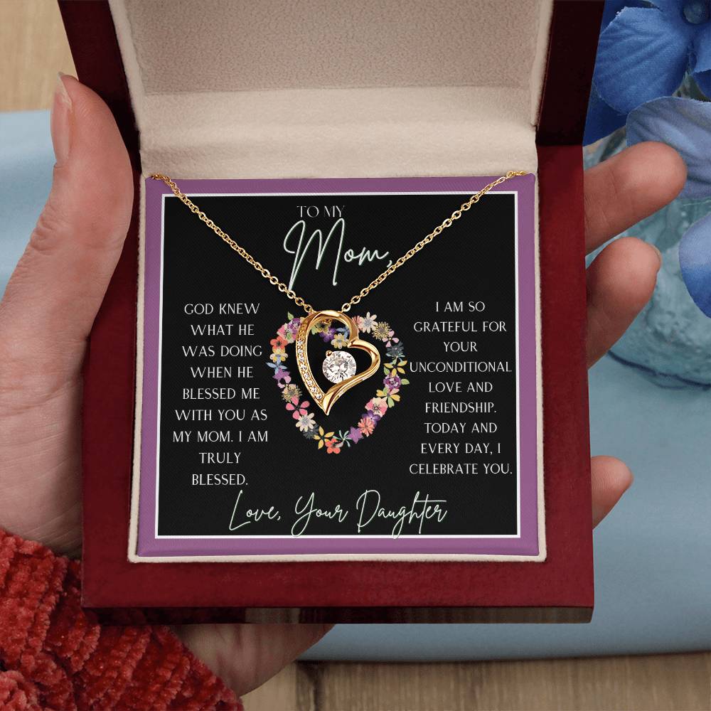 MOM FOREVER LOVE HEART NECKLACE From Daughter
