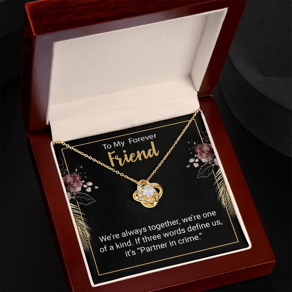 To My Forever Friend Love Knot Necklace