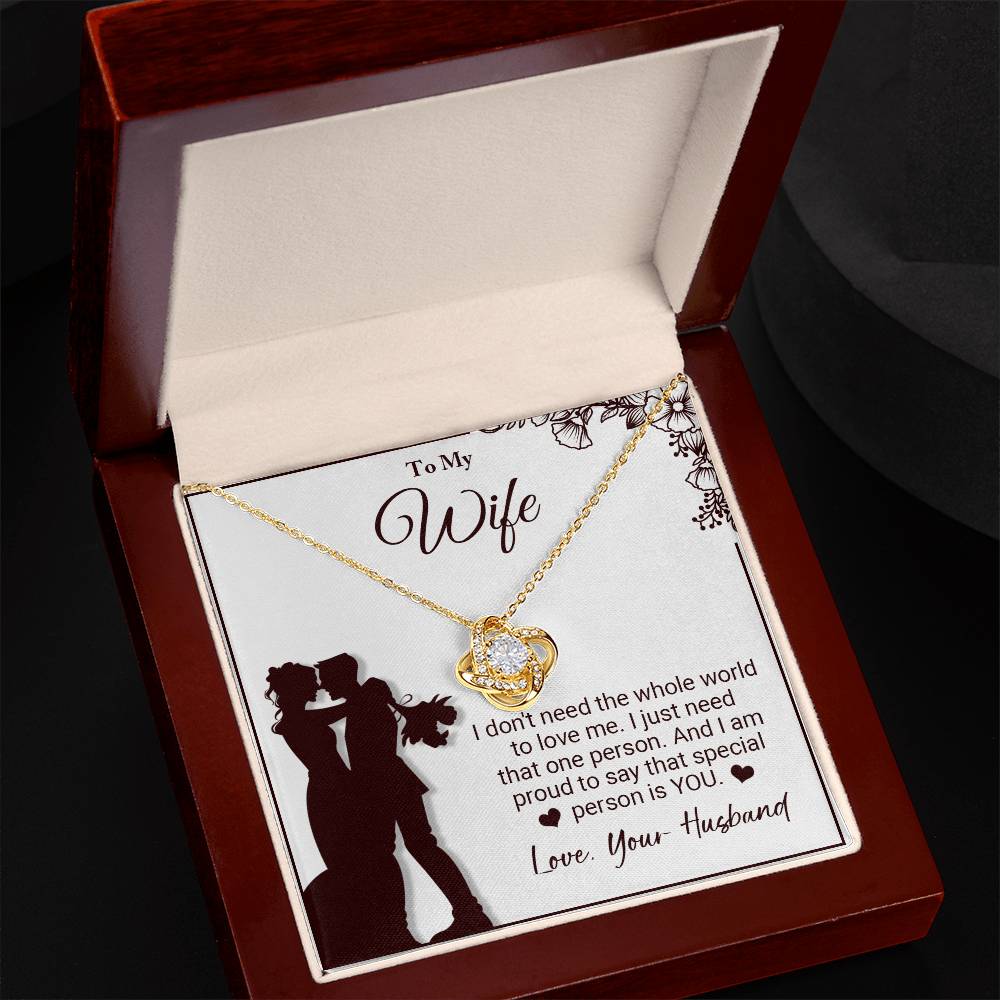 All I Need is You Wife Love Knot Necklace