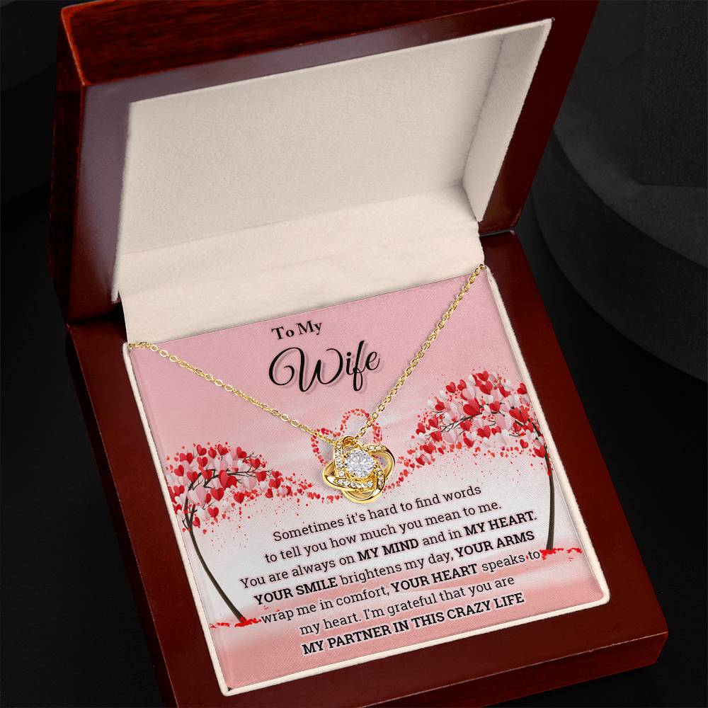 To My Wonderful Wife - Love Knot Necklace