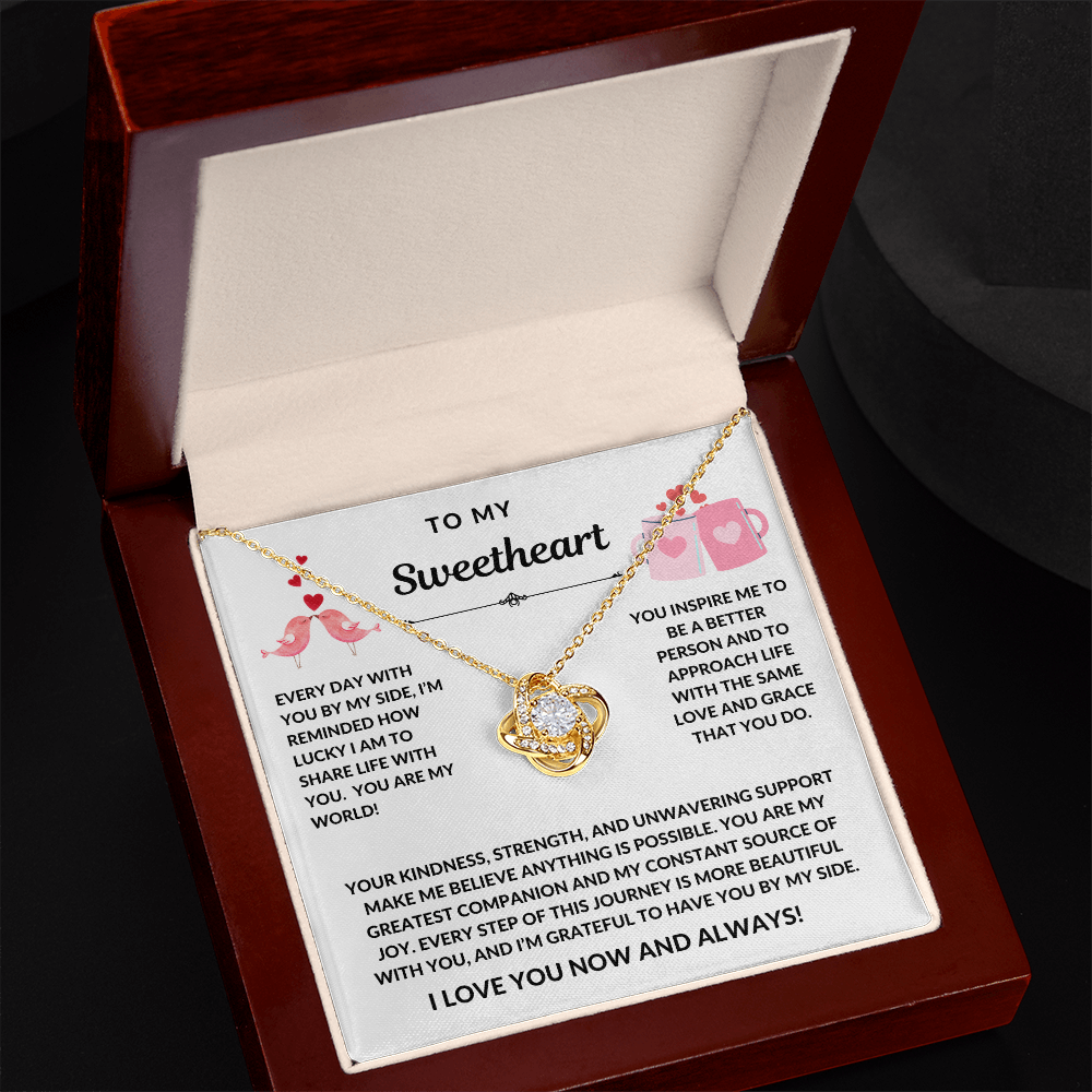 Valentine Sweetheart Love Knot Necklace