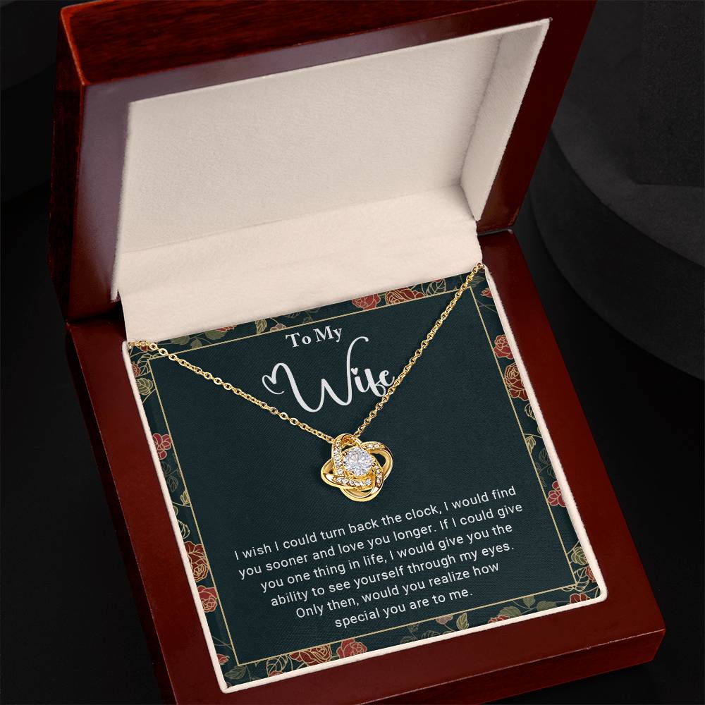 Special Wife From Husband Love Knot Necklace