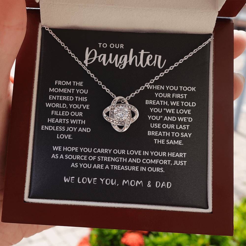 To Our Special Daughter Love Knot Necklace