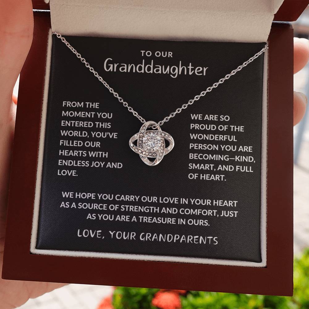 To Our Special Granddaughter Love Knot Necklace