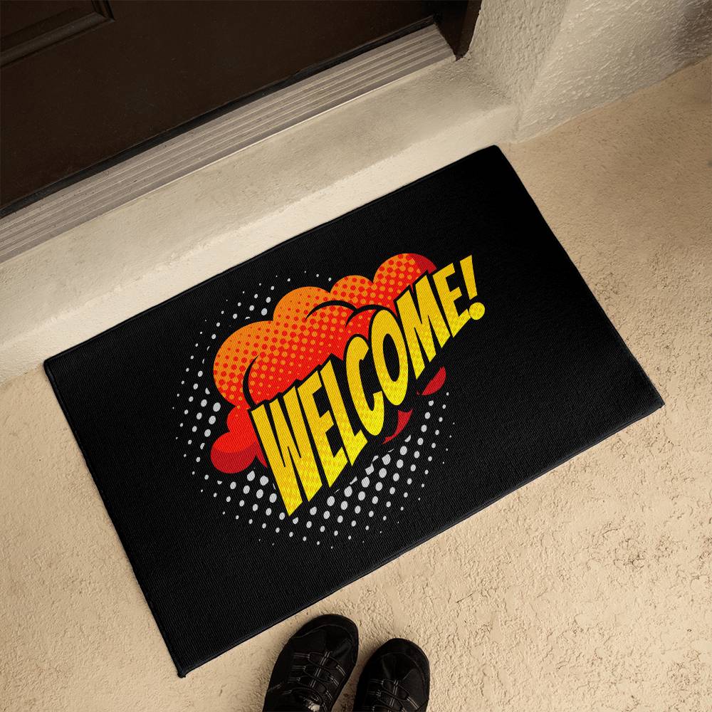 Comics Themed Non-skid Welcome Mat