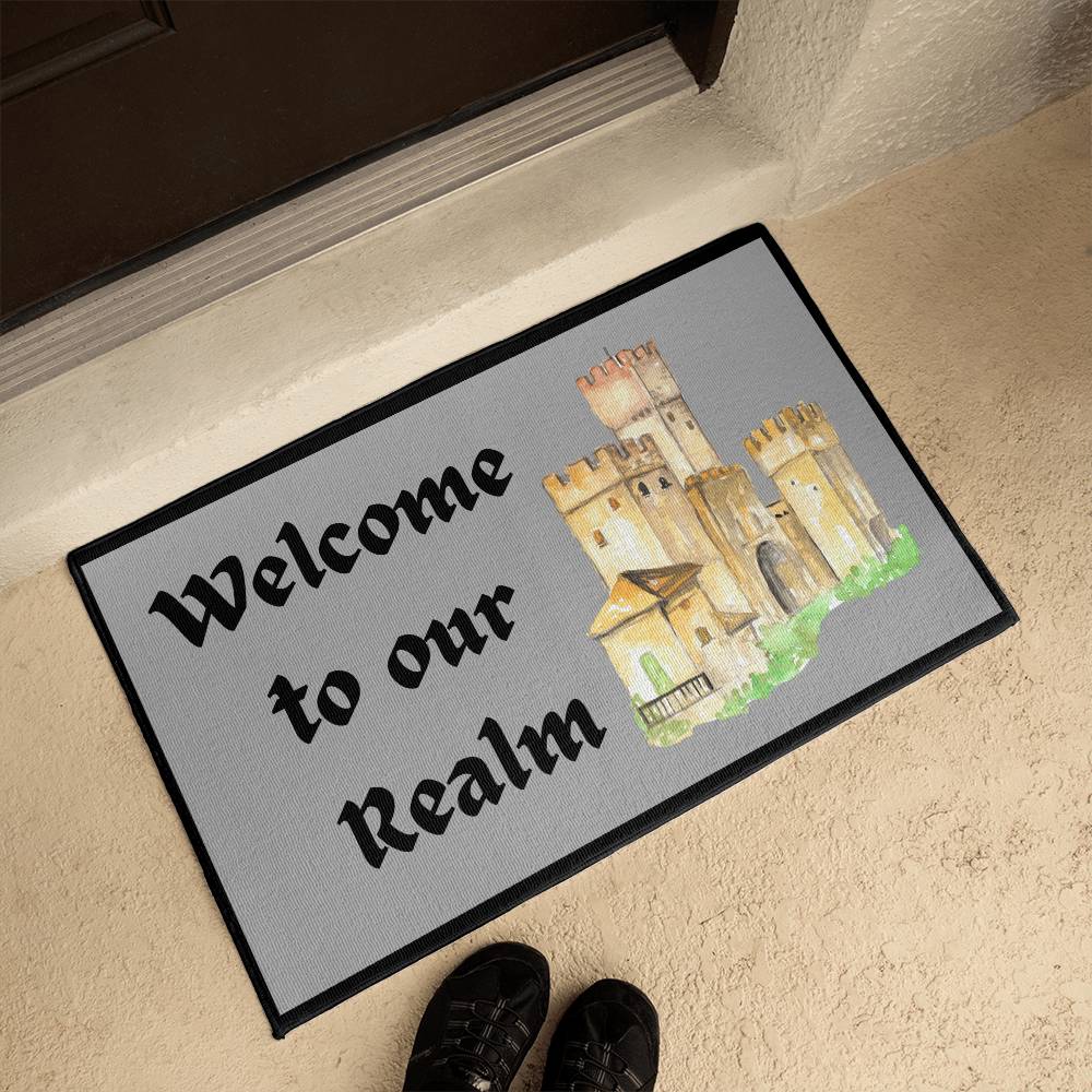 WELCOME TO OUR REALM WELCOME MAT