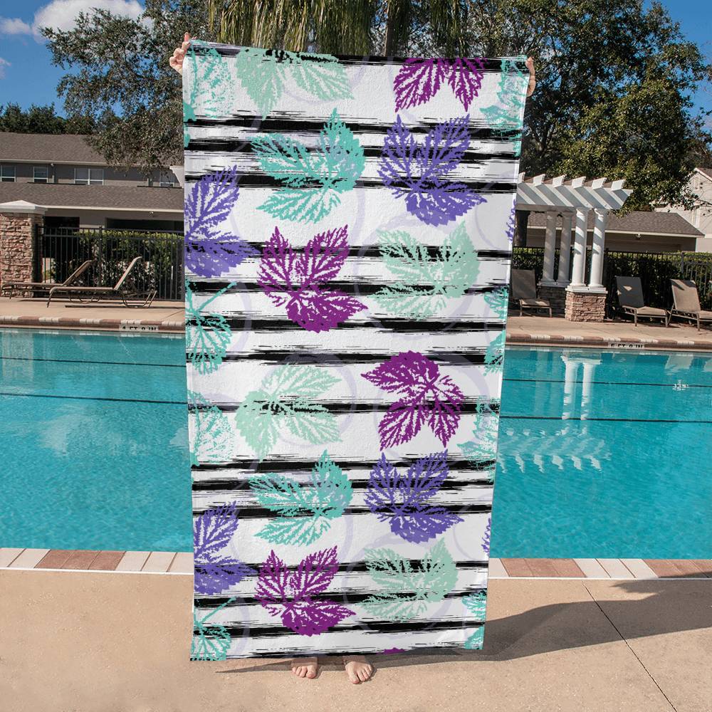 Absorbent Leaf Summer Beach Towel