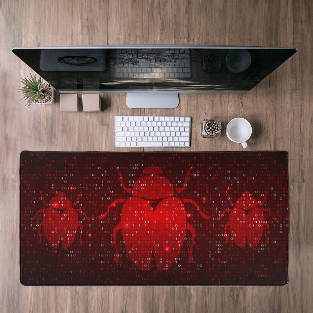 Red Beetle Non-Slip Gaming and Desk Mat