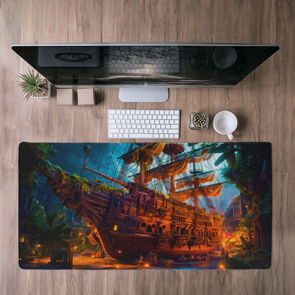 Sunken Ship Non-Slip Desk or Gaming Mat