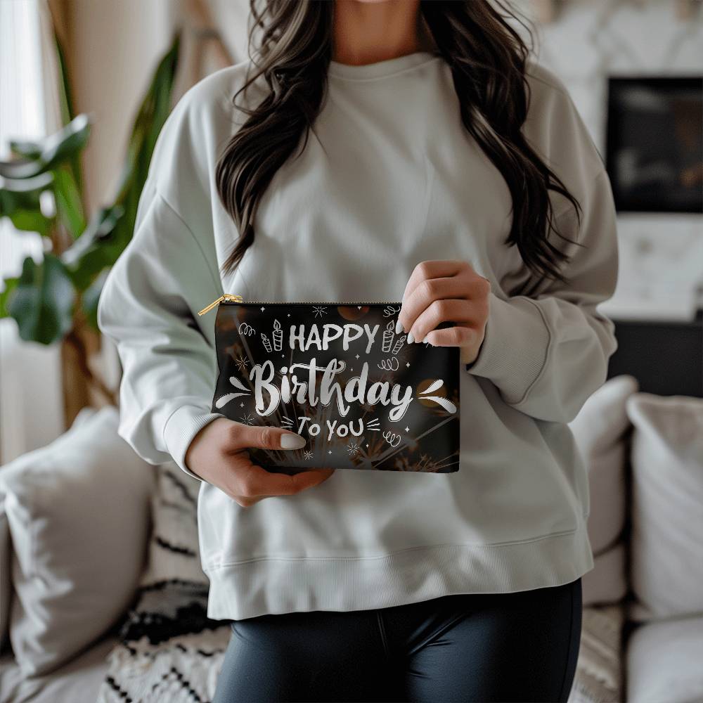 Birthday Organization Fabric Zippered Pouch