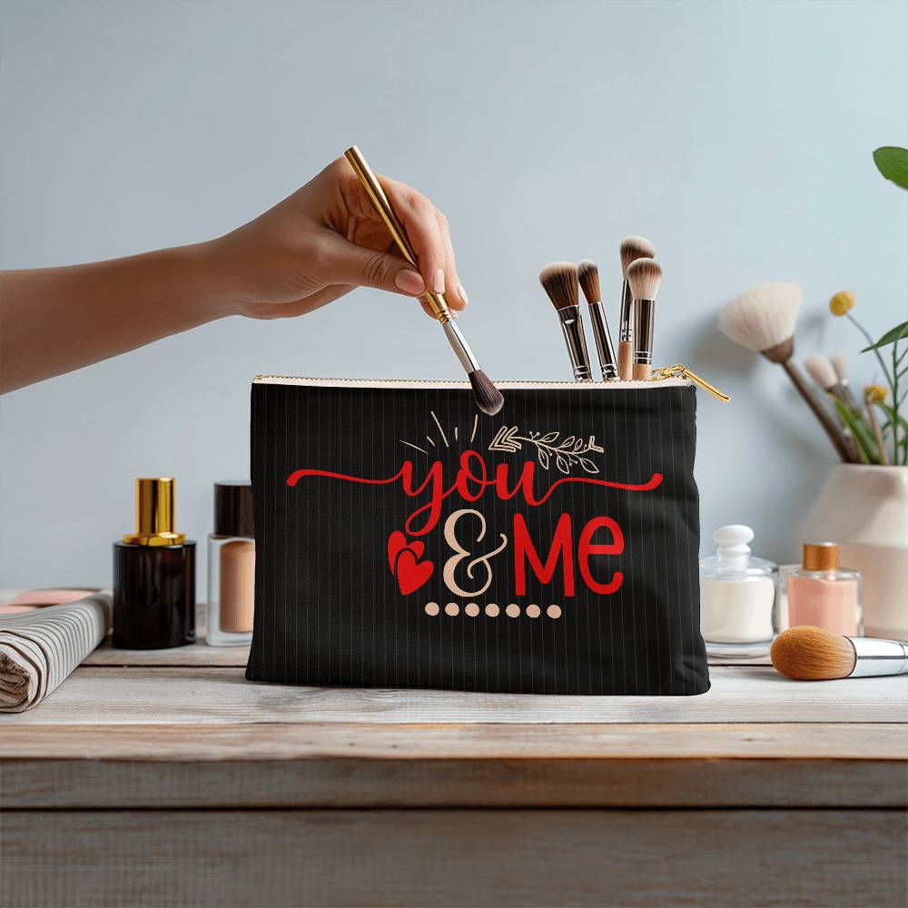 You and Me Small Fabric Zippered Pouch