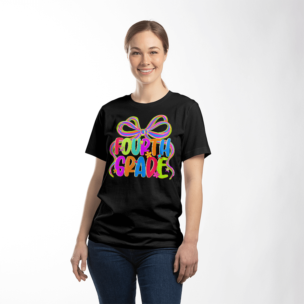 Fourth Grade Neon Teacher Team T-shirt