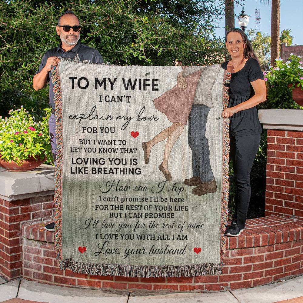 Love My Wife Heirloom Woven Blanket