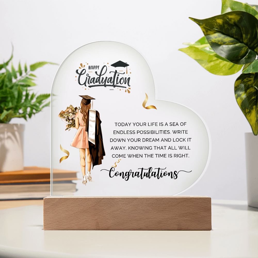 Happy Graduation Heart Acrylic Plaque