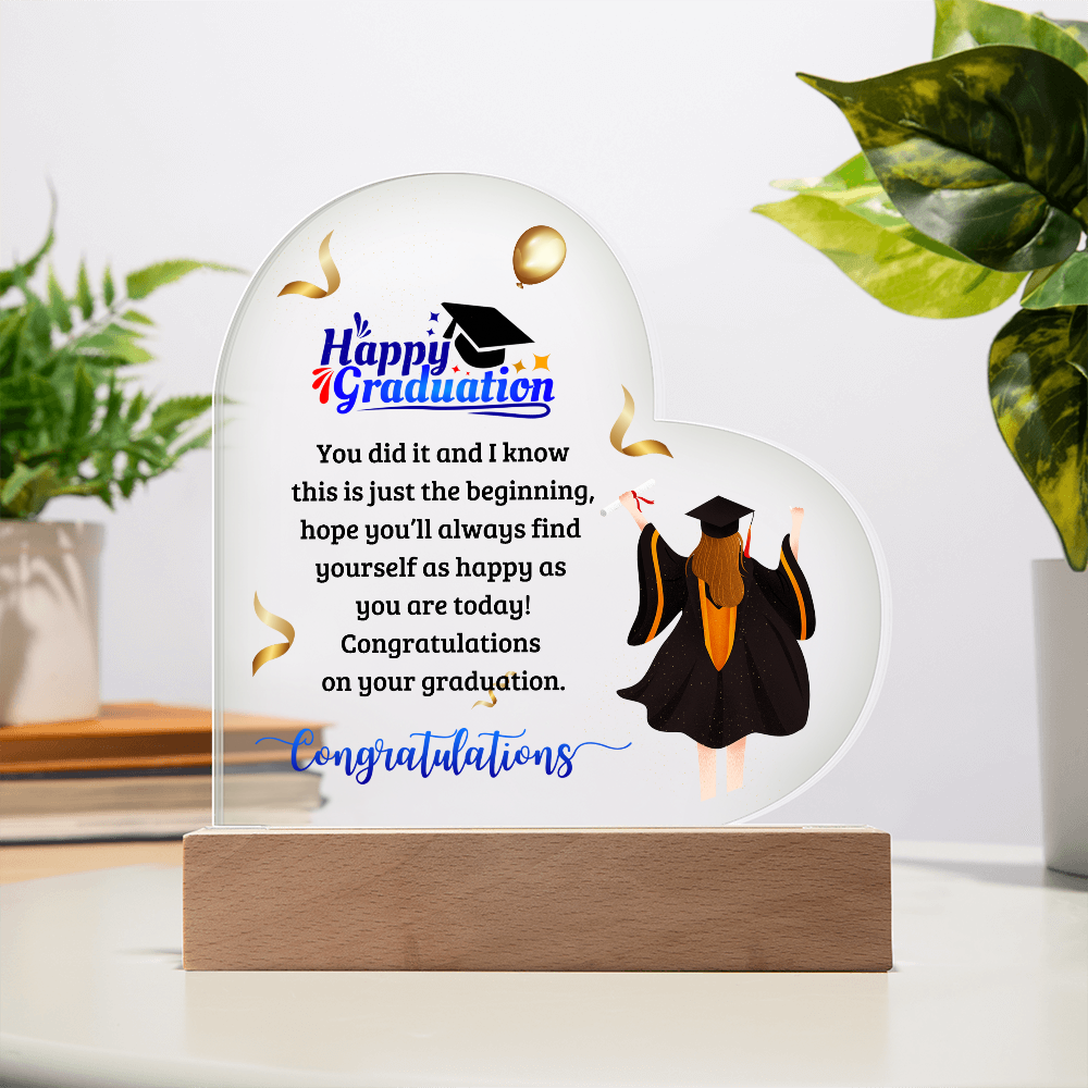 Happy Graduation Heart Acrylic Plaque
