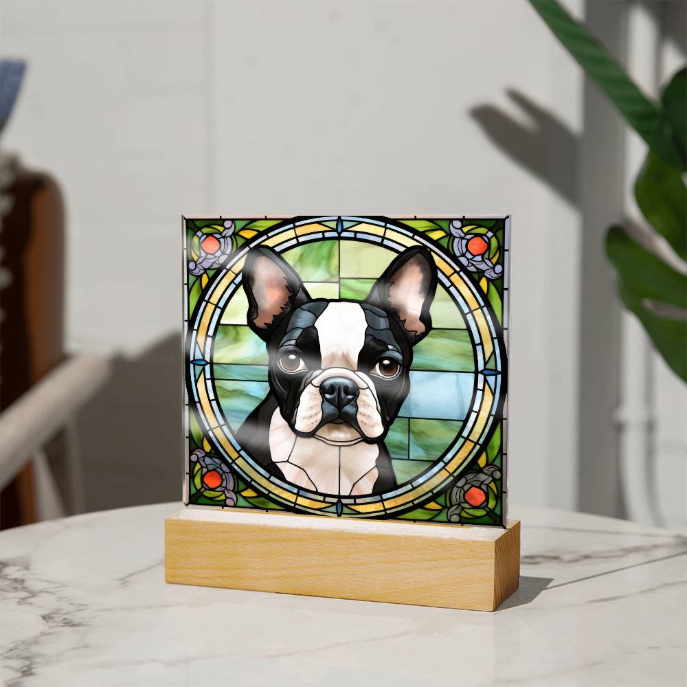 Black Boston Terrier Acrylic Plaque
