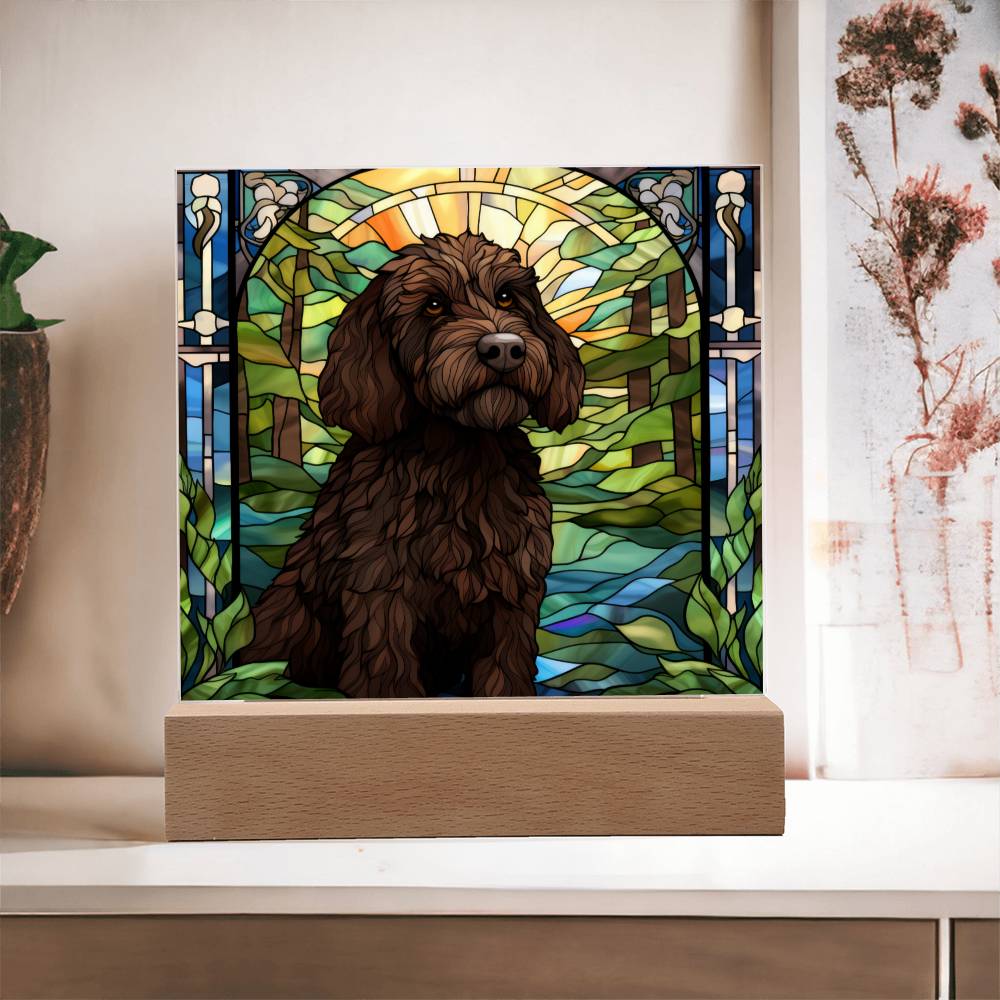 Black Labradoodle Acrylic Plaque