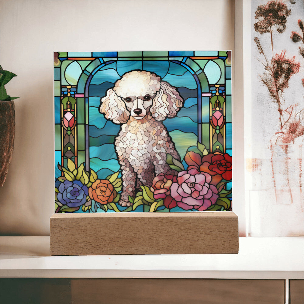 Poodle Acrylic Square Plaque