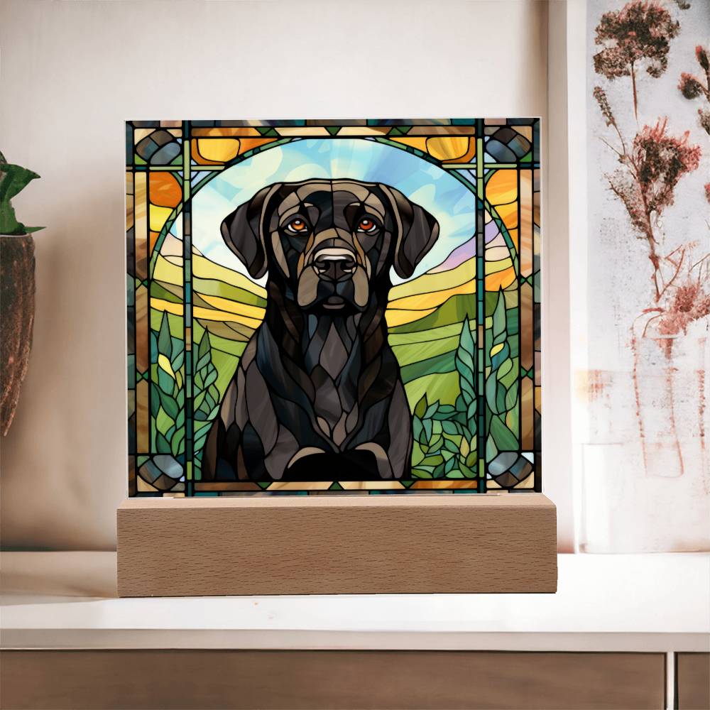 Black Lab Retriever Square Acrylic Plaque