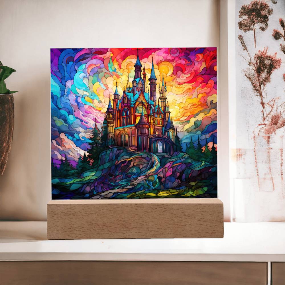 Castle Square Acrylic Decorative Plaque