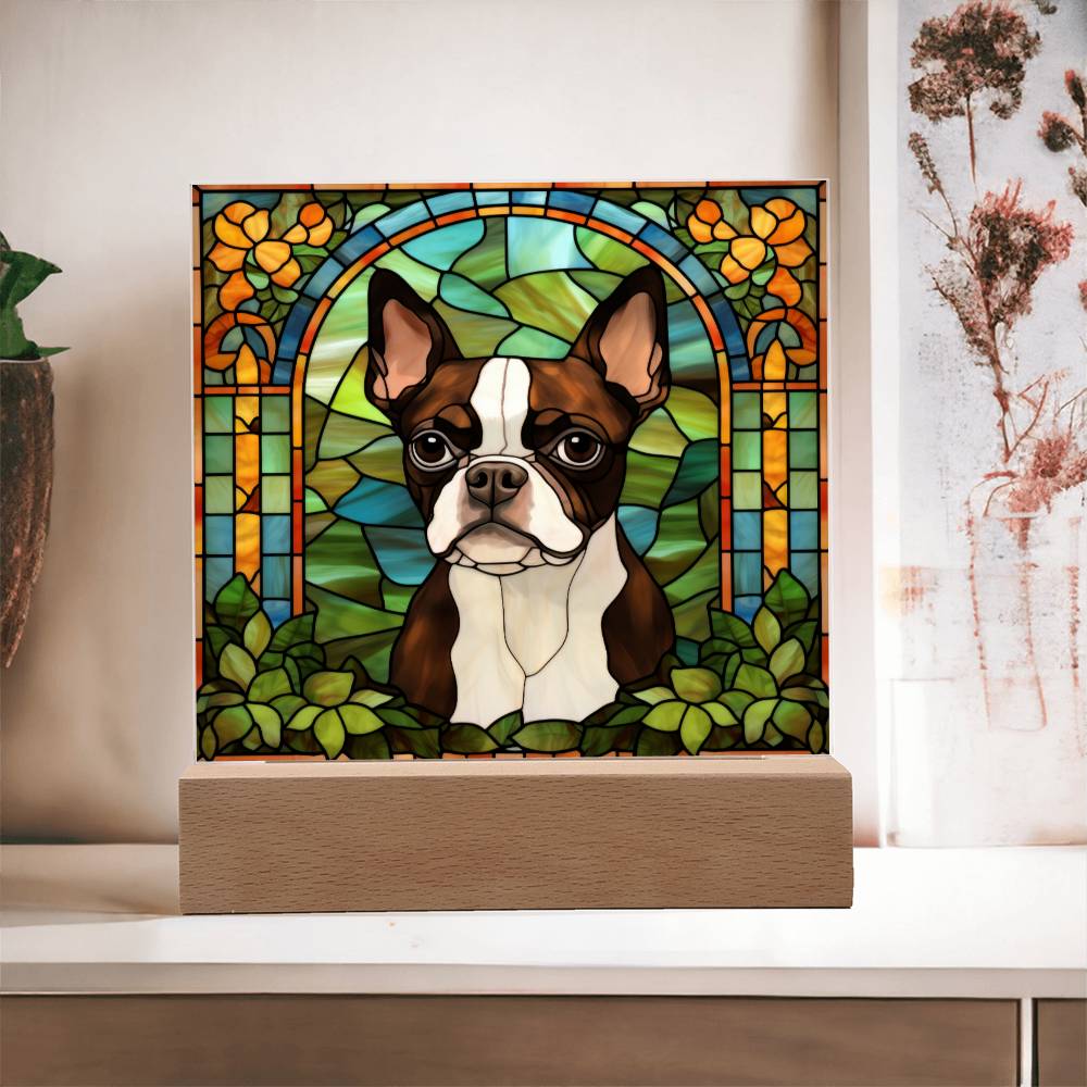 Boston Terrier Square Acrylic Plaque