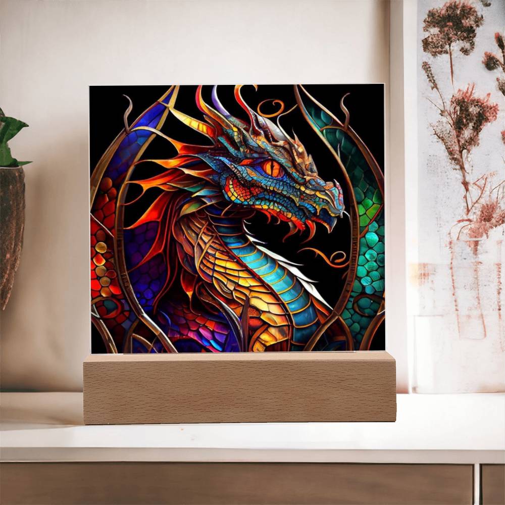 Fierce Dragon Square Acrylic Plaque