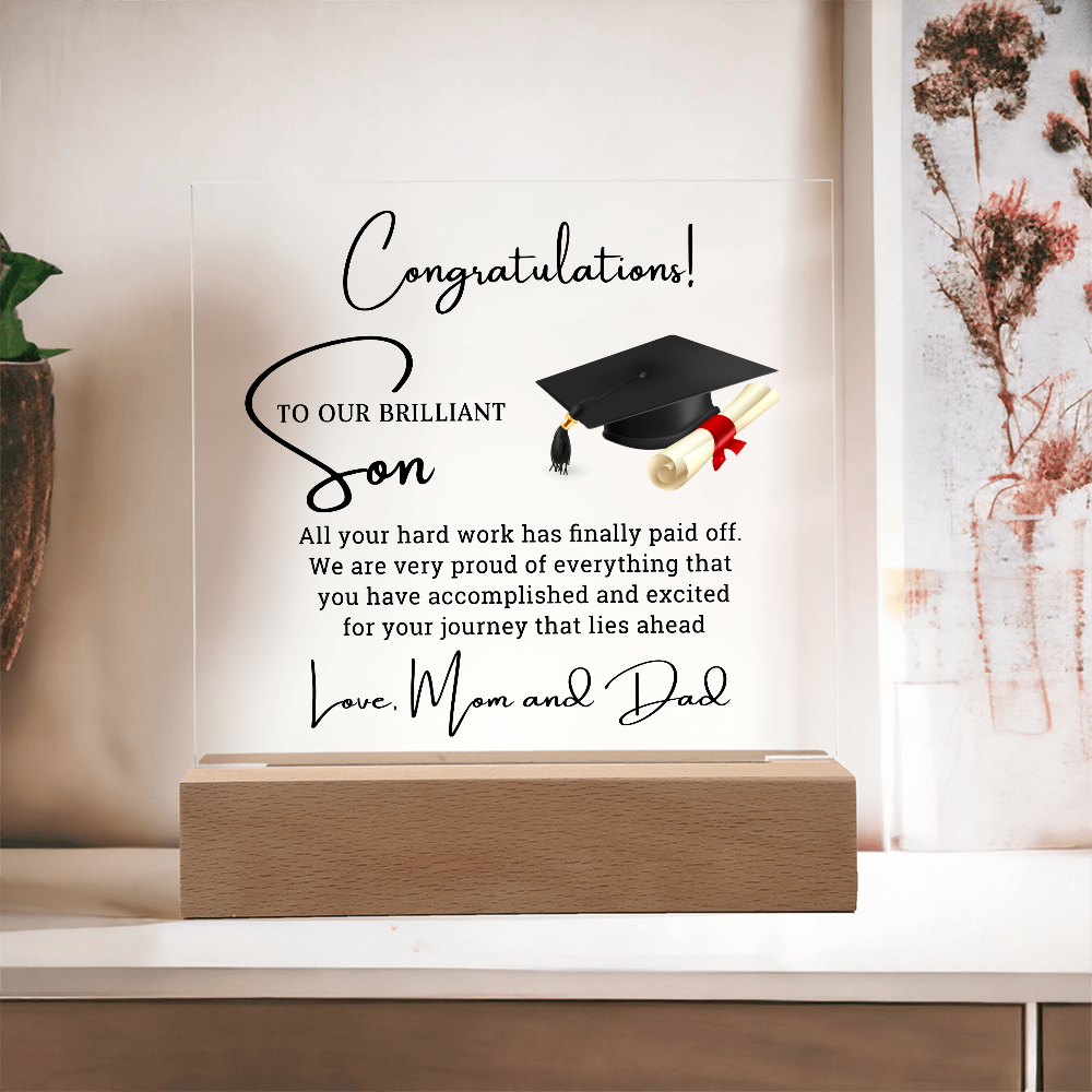 Graduation Acrylic Plaque for Son
