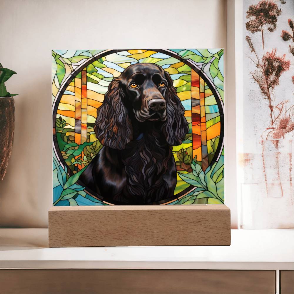 Black Cocker Spaniel Acrylic Light-up Plaque