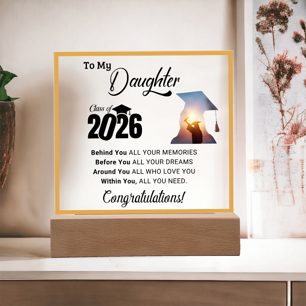 Daughter's 2026 Graduation Acrylic Light Up Plaque