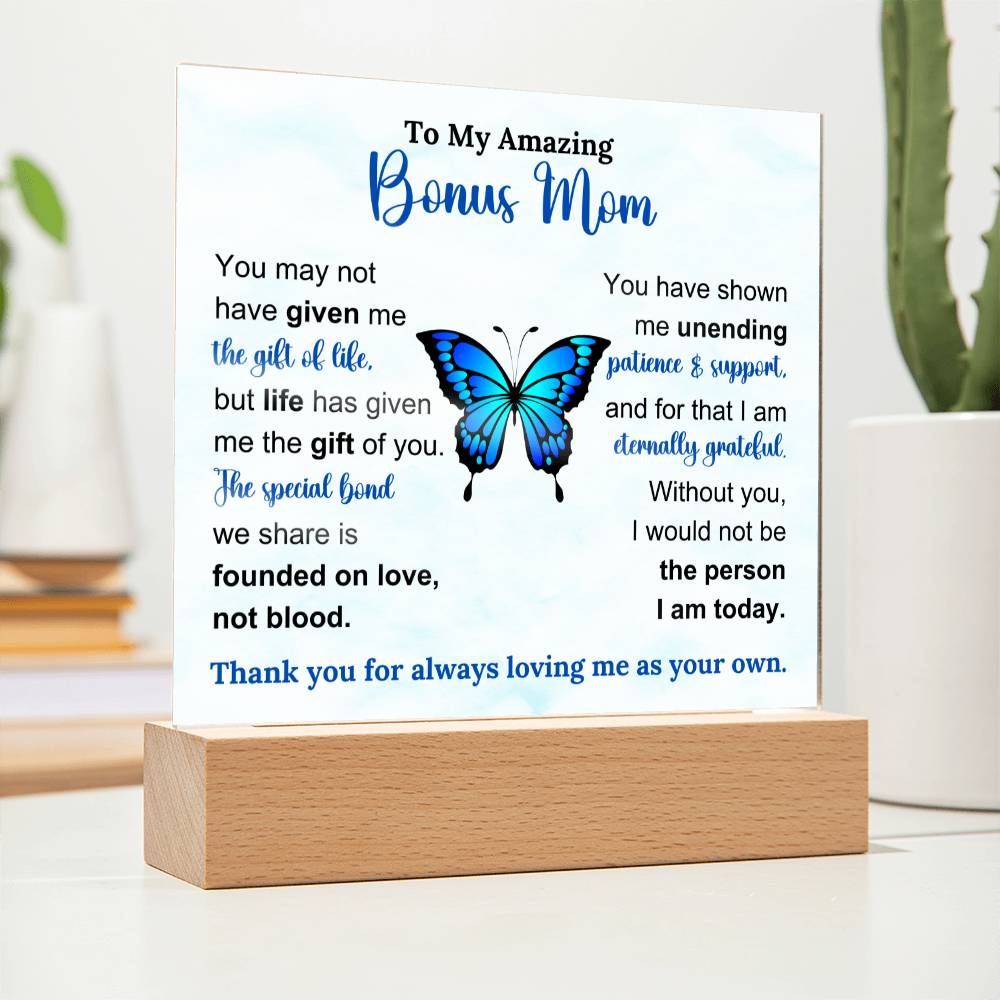 Bonus Mom Square Acrylic Plaque