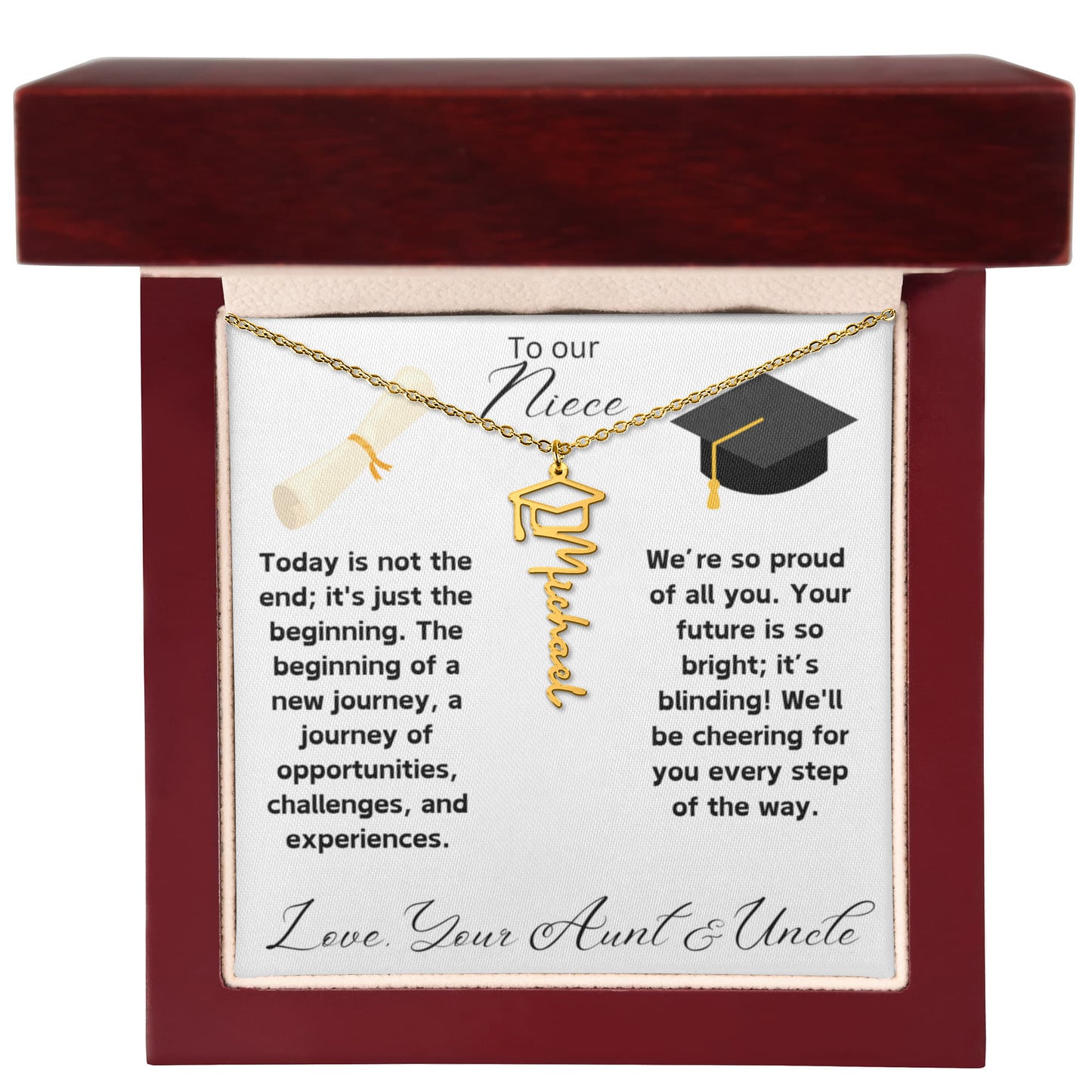 Niece Graduation Gift Name Necklace