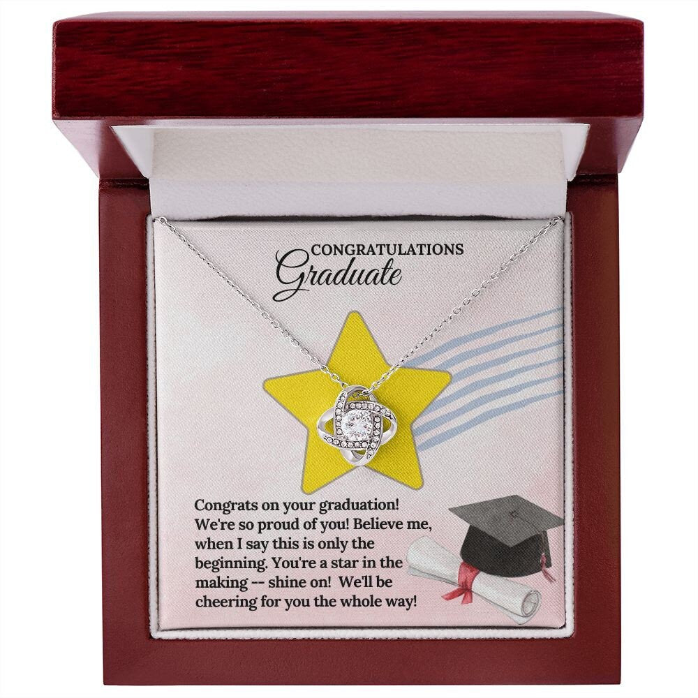 Celebratory Love Knot Necklace for Graduation