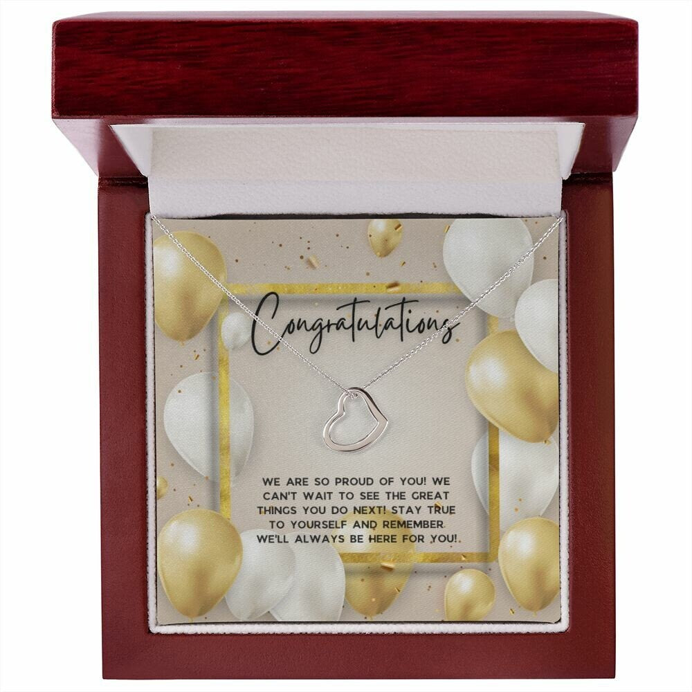 Congratulations Delicate Heart Necklace for Milestone