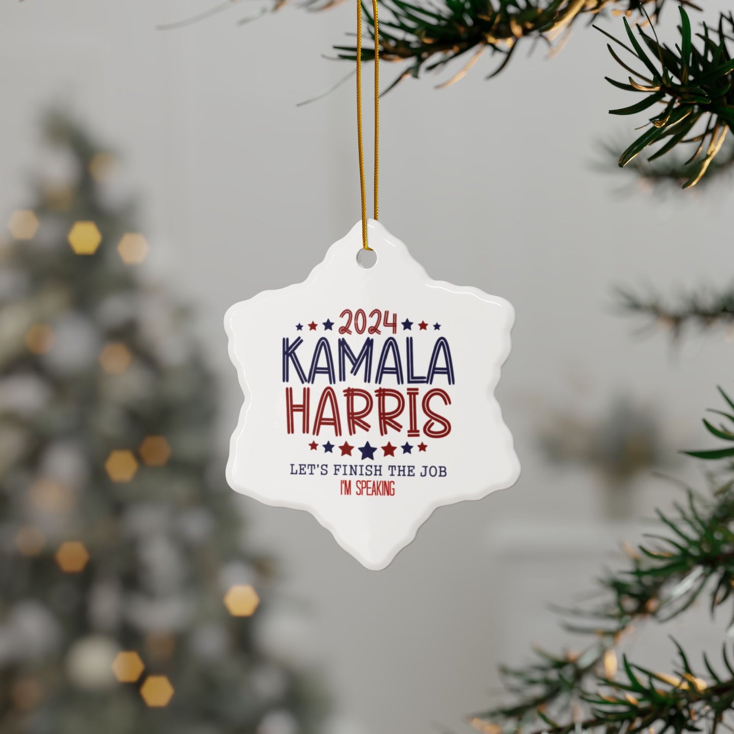 Kamala Harris Ceramic Ornaments, 2-Side Print, (1pc, 3pcs, 5pcs, 10pcs)