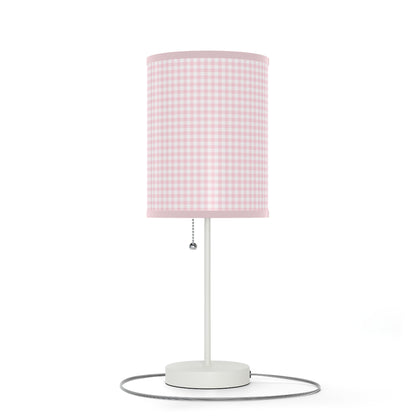 Coquette Pink and White Checked Lamp