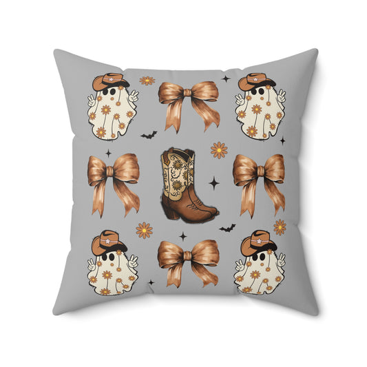 Coquette Cowboy Ghosts Halloween Pillow