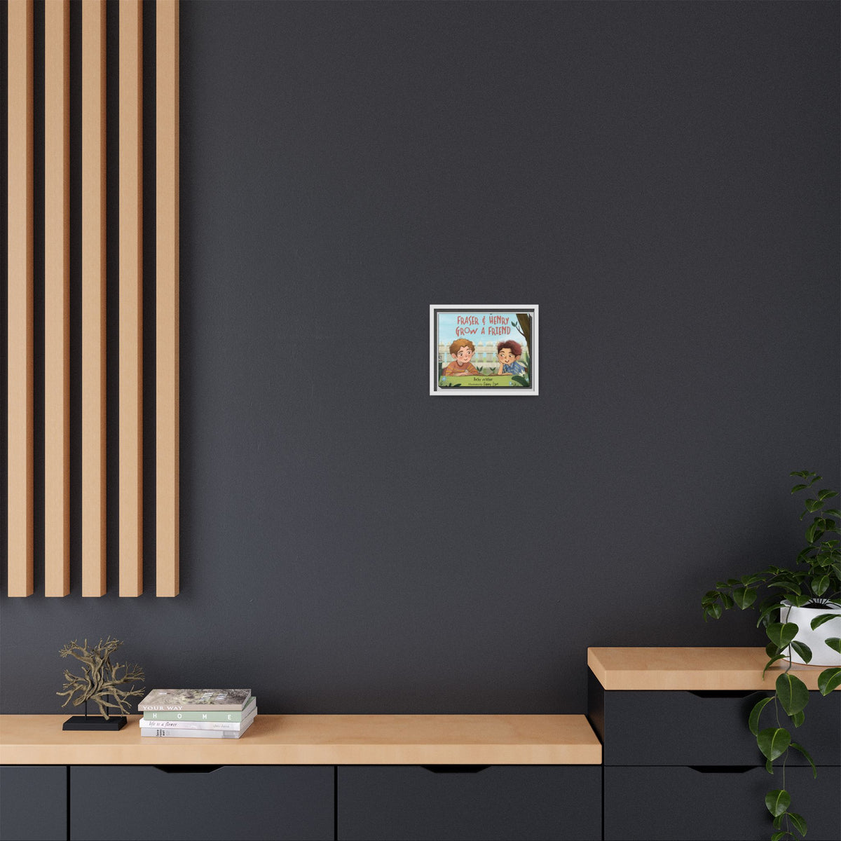 Framed Canvas Wall Art – Fraser & Henry Grow a Friend Children’s Book Illustration