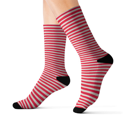 Red Striped Sublimation Socks