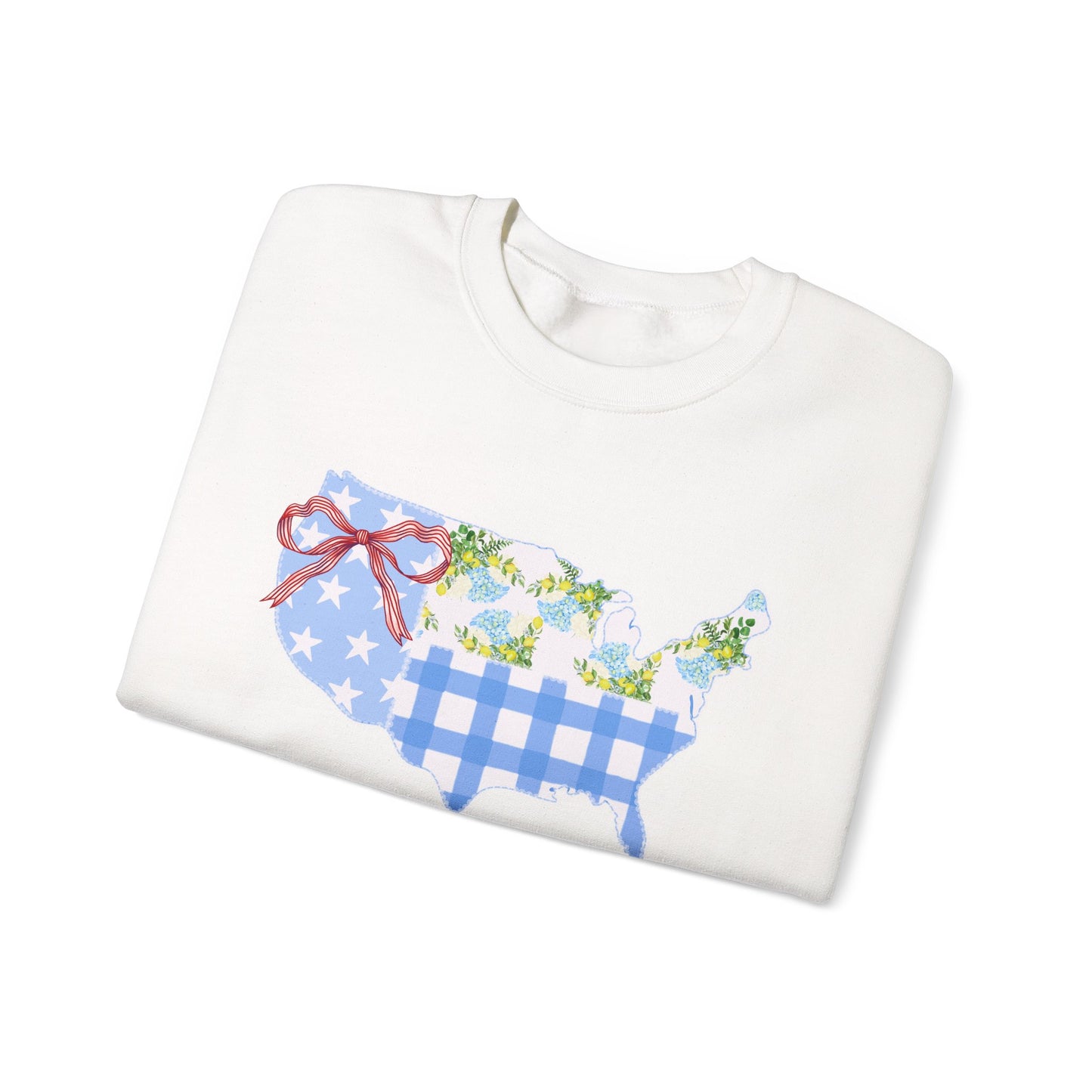 Patriotic U.S. Floral Crewneck Sweatshirt