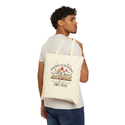 Reading is Dreaming Cotton Canvas Tote Bag