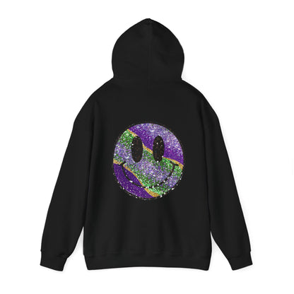 Mardi Gras LOVE Smiley Face Hoodie Sweatshirt